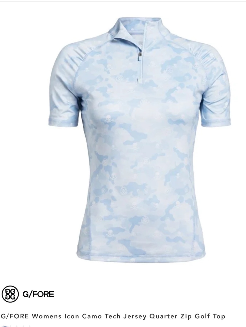 G/FORE Woman’s Icon Camo Tech Jersey Quarter Zip Golf Top Small